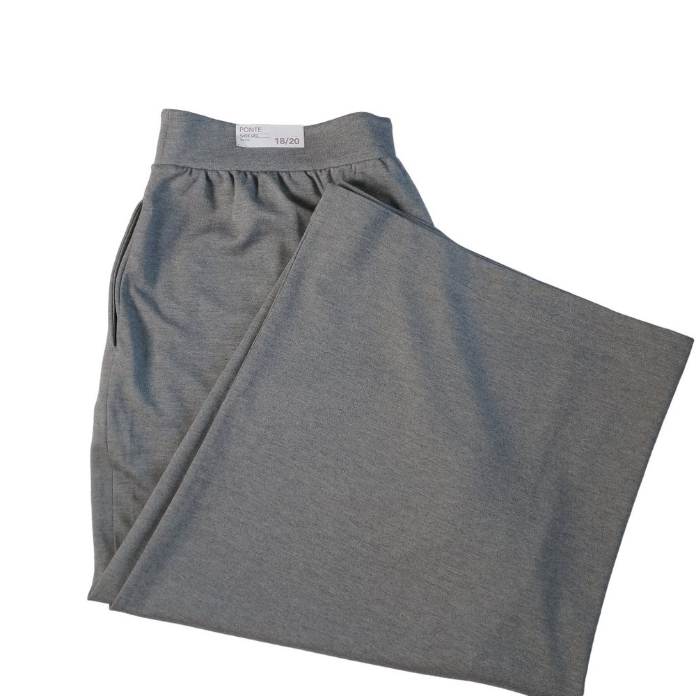 NWT Lane Bryant Ponte-Knit Wide Leg Pant Size 18/20 Gray